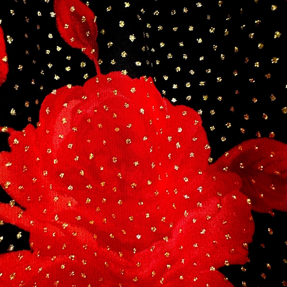 ⭐️HostPick⭐️City Triangles Black & Red Floral Long Sleeve Dress w/ Gold sparkles - Picture 7 of 14